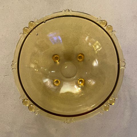Antikk serveringsbolle i amber depression glass - NY PRIS