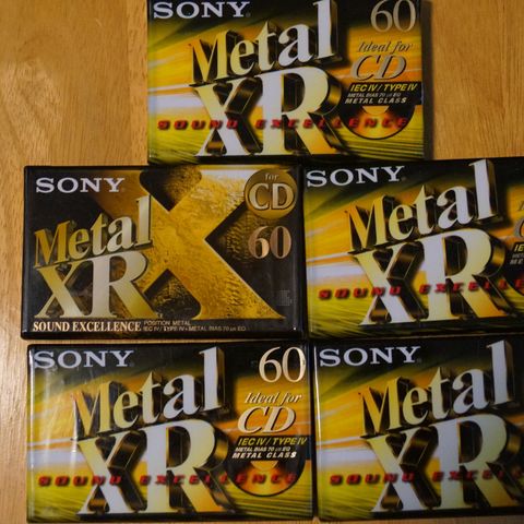 5 Sony XR60 metal type IV audiocassettes new great quality