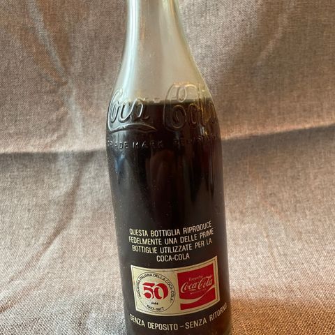 Colaflaske, 50år jubileum fra Italia.
