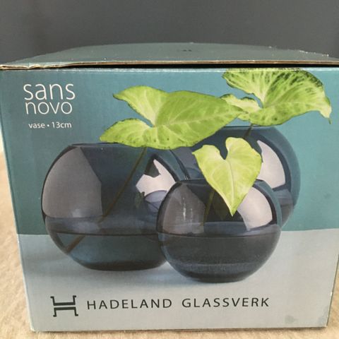 Vase; Blå Sans Novo Hadeland glassverk