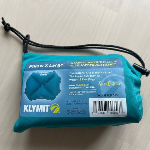 KLYMIT Pillow X Large camping gear outdoor Fjell sport sleep sove relax