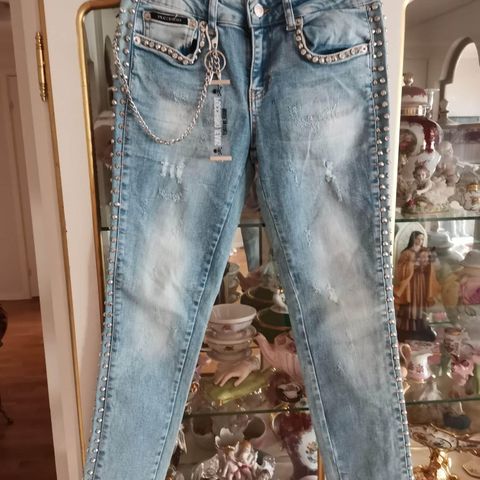Jeans bukse med detaljer