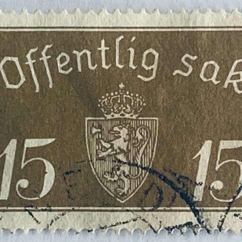 Norge 1933 Offentlig sak I   Offset  T 13  Stemplet