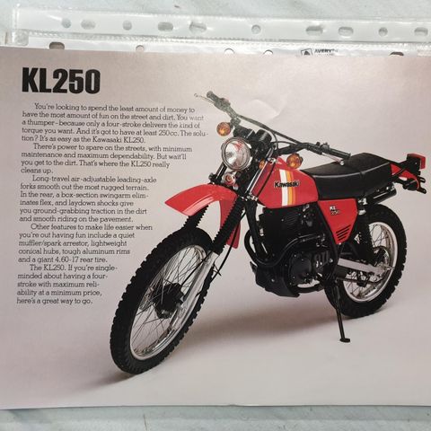 Kawasaki KL 250 1981 brosjyre