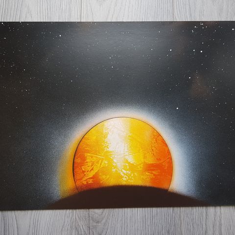 Bilde ca 35x50cm malt med spraymaling