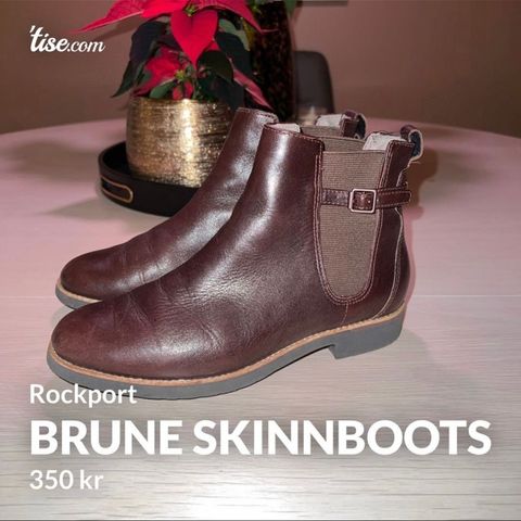 brune skinn boots str. 36