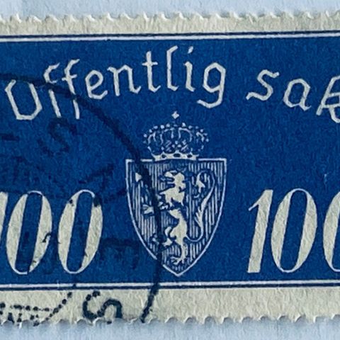 Norge 1933 Offentlig sak I   Offset  T 20 Stemplet