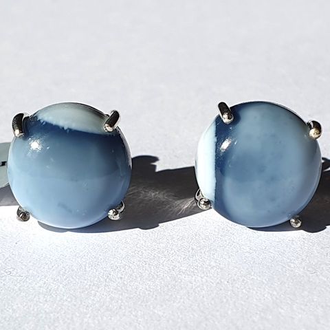 Bengal Blue Opal Silver 925 Sølv Limited Edition Earrings Øredobber 9.97cts