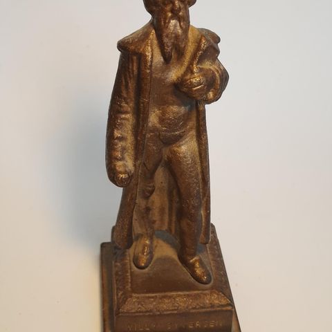Eldre bronse / Messing figur - Willy Syversen 9.11.1965