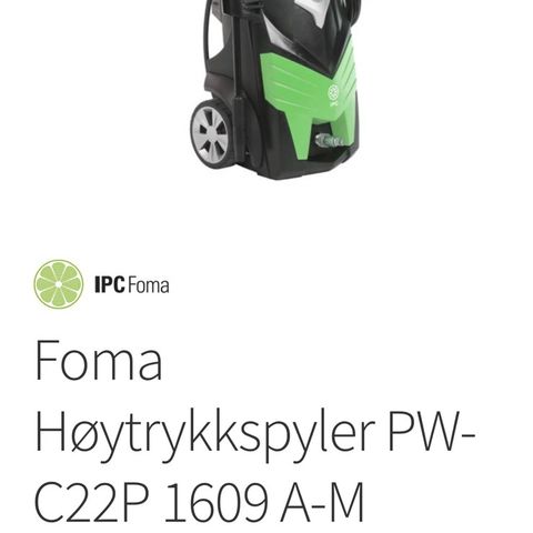 Foma Høytrykkspyler PW-C22P 1609