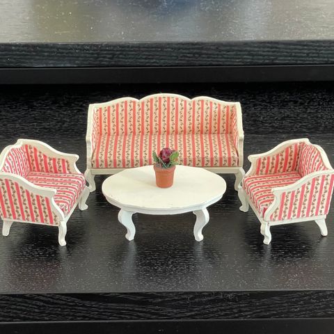 Retro Lundby møbler / dukkehusmøbler - Royal sofagruppe