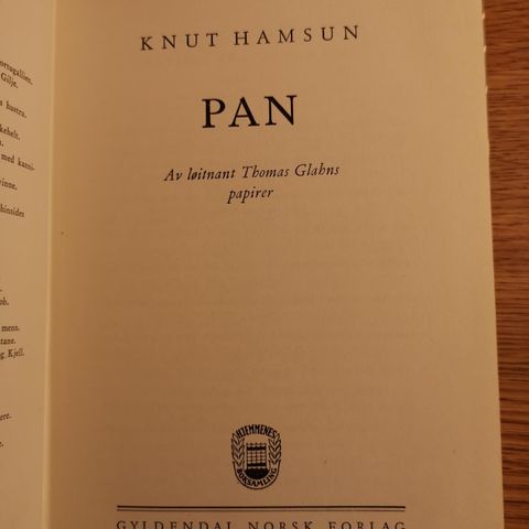 Pan - Knut Hamsun