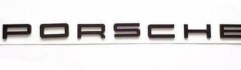 Porsche logo text / skrift matt sort & blank sort