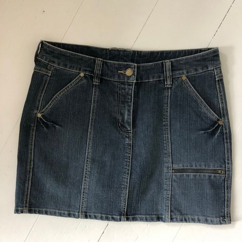 Denim skjørt kort