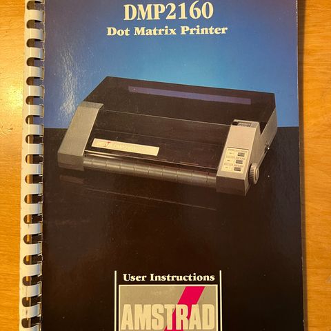 Manual for Amstrad DMP-2160 printer