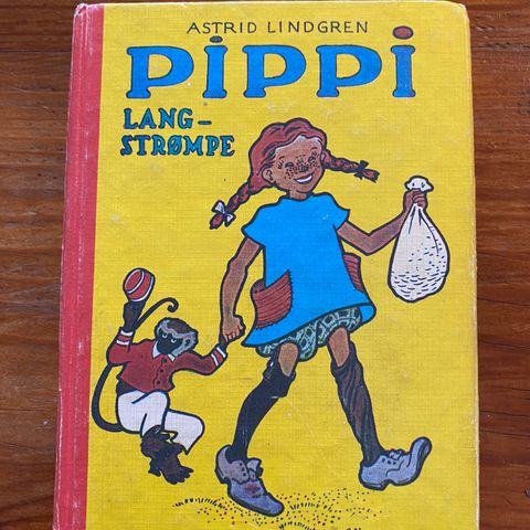 Pippi Langstrømpe liten bok fra 1977 utgitt av NW Damm & Søn
