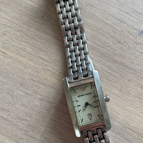 Emporio Armani vintage klassisk klokke med stållenke