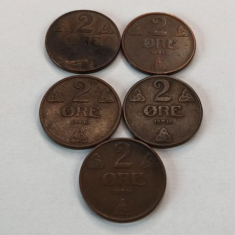 2 øre 1914 mynter