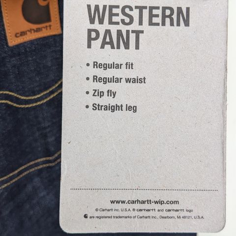Ny jeans Carhartt Western Pant Blue Rigid W34 L34