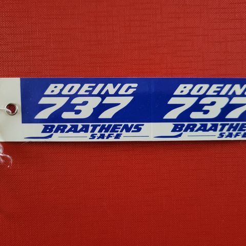 BRAATHENS SAFE bagasjenavnelapp, merket Boeing 737