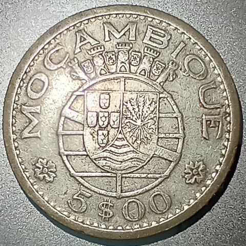 Mosambik 5 escudos 1960 .650 sølv NY PRIS