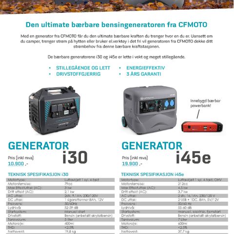 Strøm aggregat generator