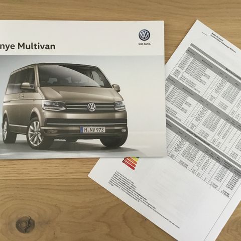 Brosjyre Volkswagen Multivan 2016