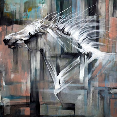 Equine serie , originalt akrylmaleri 70x90cm