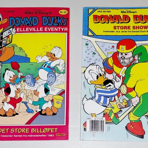 2 DONALD DUCKS ELLEVILLE EVENTYR OG STORE SHOW BLADER.