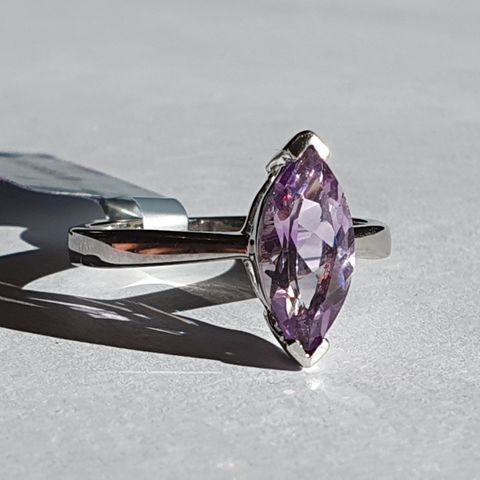 Moroccan Ametyst Amethyst 1.63cts Silver 925 Sølv Limited Edition Ring Str.57