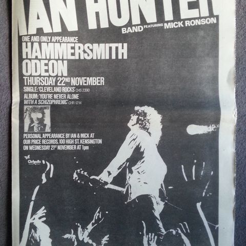 The Ian Hunter Band featuring Mick Ronson (NME, 24. November 1979)