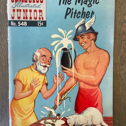 CLASSICS ILLUSTRATED JUNIOR : THE MAGIC PITCHER 1958 (amerikansk tegneserieblad)