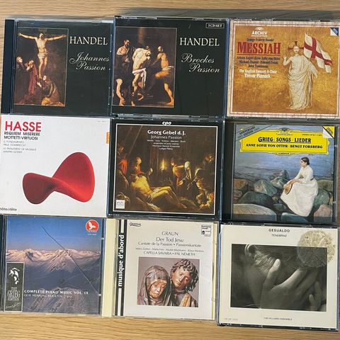 Klassisk musikk - CD - Handel, Hasse, Gebel, Grieg, Graun og Gesualdo