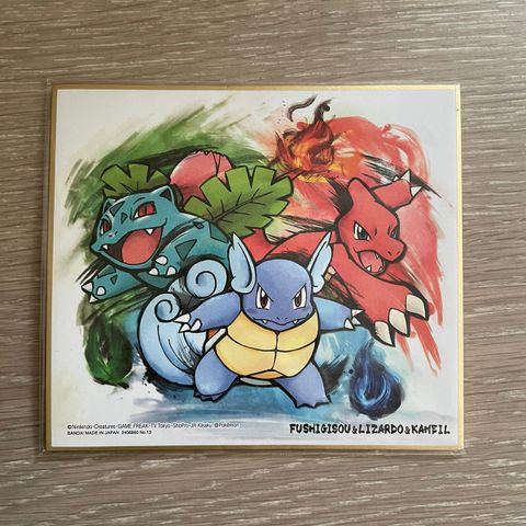 Pokemon - Shikishi art med Ivysaur, Charmeleon og Wartortle