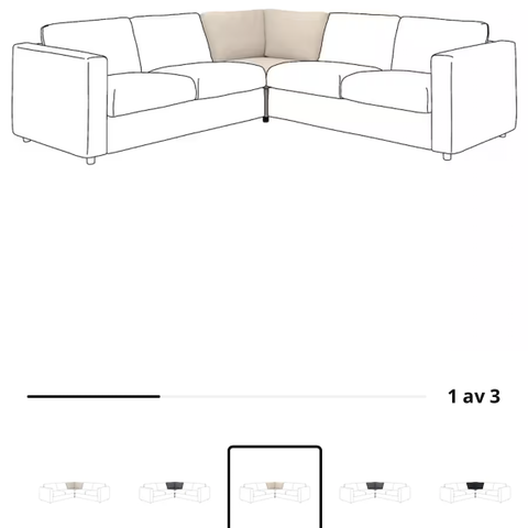 Trekk til IKEA Vimle sofa - Hallarp beige