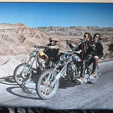 Stort veggbilde 90 x 121 cm: EASY RIDER 1969 Dennis Hopper and Peter Fonda