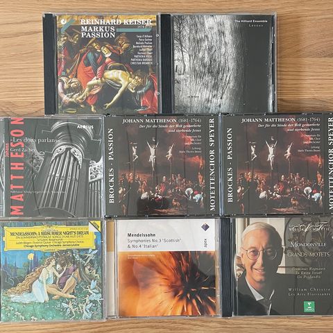 Klassisk musikk -  CD - Keiser, Lassus, Mattheson, Mendelssohn og Mondonville