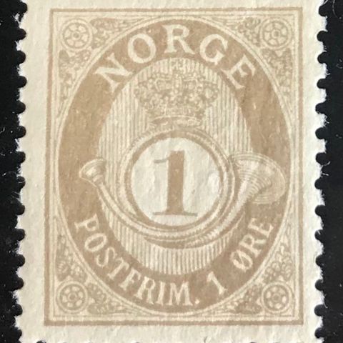 Norge frimerker postfrisk, nk 59 **, 1 øre Centralteykkeriet 1893