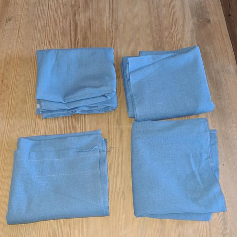 4 blå gardiner, 90 × 160 cm