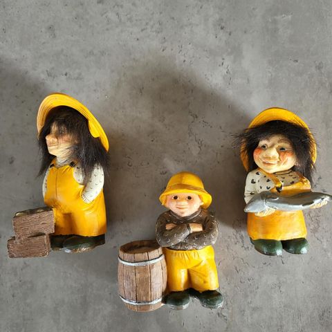 3 Stk Norsk Figure av Fiskeman