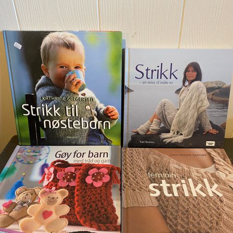 NB! Ny pris - Strikke- og heklebøker til salgs