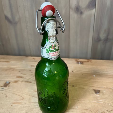 Grolsch grønn ølflaske med patentkork