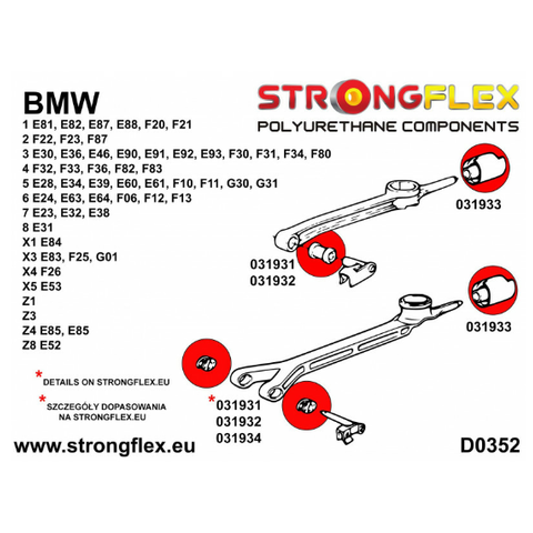 Strongflex gule poly foringer til giroverføring/girspake  BMW manuell girkasse
