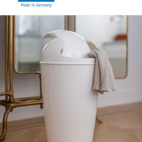 KOZIOL WASTEBASKET 30 L DEL XL SWING-TOP RECYCLED WHITE