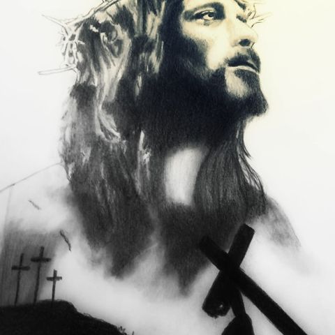 jesusbilde ``korsfestelsen``i høykvalitets fotopapir