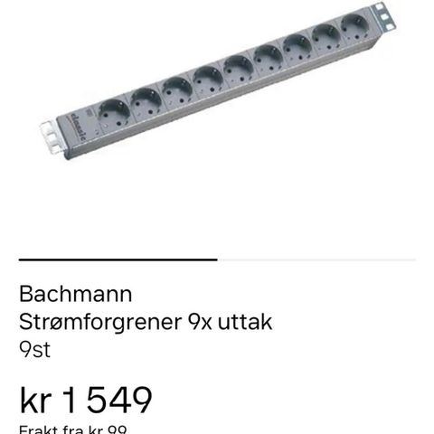 Bachmann Stromforgrener 9x uttak