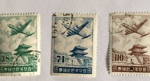 Sør-Korea 1954 Airmail SW 174-178 Stemplet