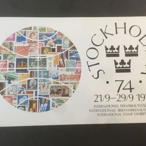 Sverige 1974 Postkort til Internasjonal Frimerkeutstilling Stockholm 1974