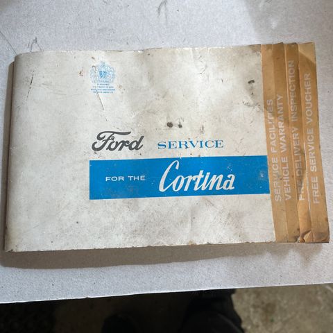 Ubrukt service hefte til Cortina NOS