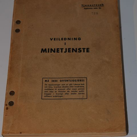 Sjelden bok fra 1945 (For Norske Polititropper fra Sverige)Minetjeneste